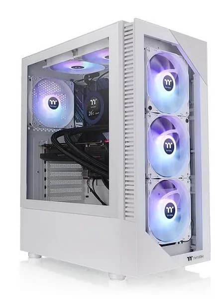 Компьютерный корпус Thermaltake View 200 TG Snow ARGB, ATX / Micro-ATX / Mini ATX, стеклянная боковая панель, поддержка видеокарт до 300 мм, без блока питания