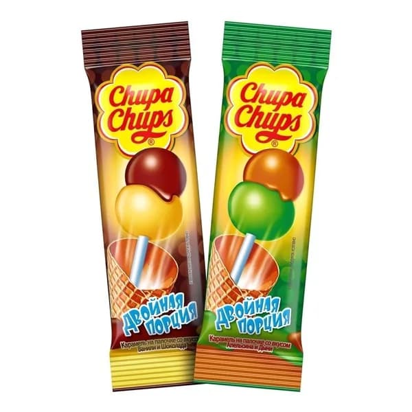Карамель Chupa Chups двойная порция со вкусом манго и винограда 12 г