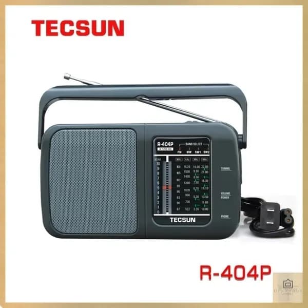 Tecsun R-404P Вседиапазонный радиоприемник с DSP, FM/MW/SW, высокая чувствительность, портативное радио для пожилых, от сети и батареек Встроенный электрический комплект