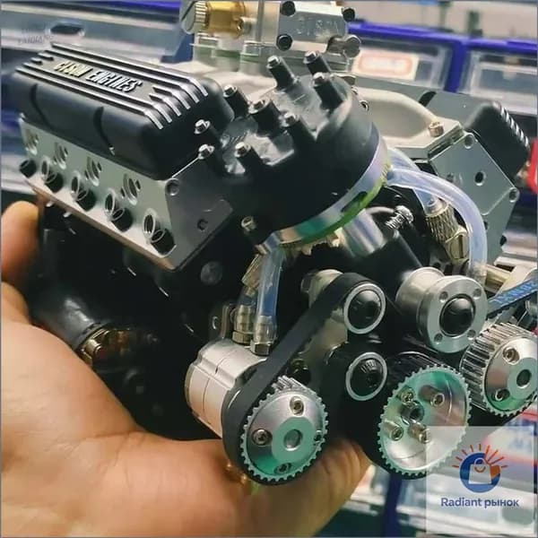 Детальный премиумконструктор для моделизма, бензиновый мотор OHV V8 1/6 масштаба, 44 см