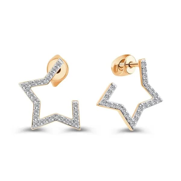 Серьги женские с фианитами из красного золота 375 пробы 585GOLD