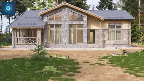 Проект 115 м2 одноэтажного дома из керамоблока