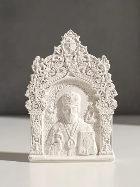 Икона Николай Чудотворец , с подвесом, 12 8 2 см, гипс