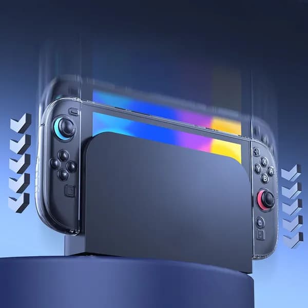 Чехол для Nintendo Switch 2 из ТПУ и поликарбоната, прозрачный, съёмные ручки