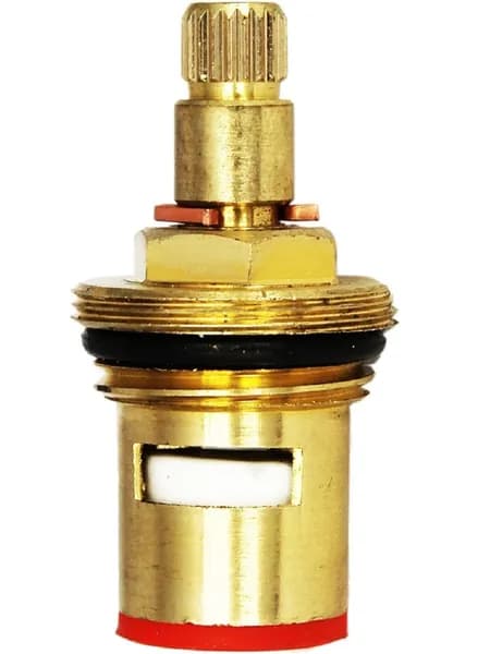 Кран букса для смесителя, керамическая, 1/2", 8 мм х 20 шл., угол поворота 180, с доп. резьбой