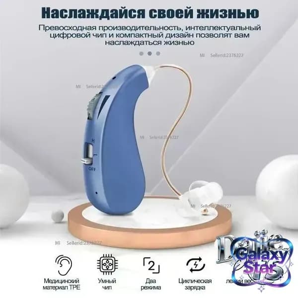 Аккумуляторный цифровой усилитель для слуховых аппаратов VHP-1206 подходит для пожилых пациентов с потерей слуха и доступен в двух цветах.