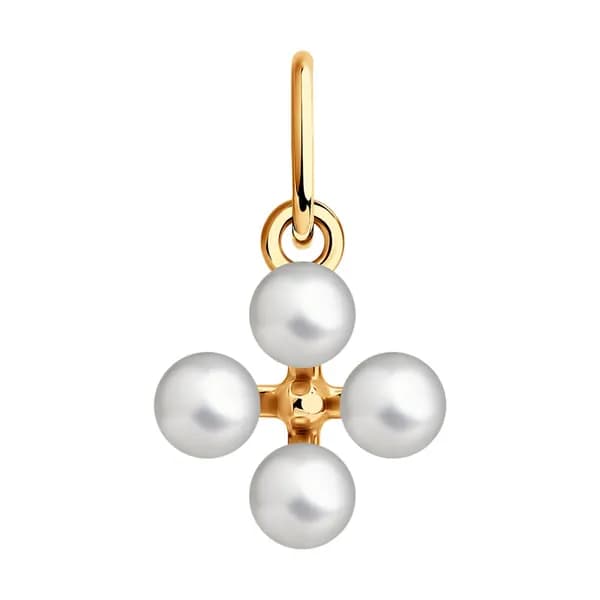 Diamant, Подвеска (кулон) из золота с жемчугом, 51-330-02671-1, декоративные, украшение из красного золота 585 пробы
