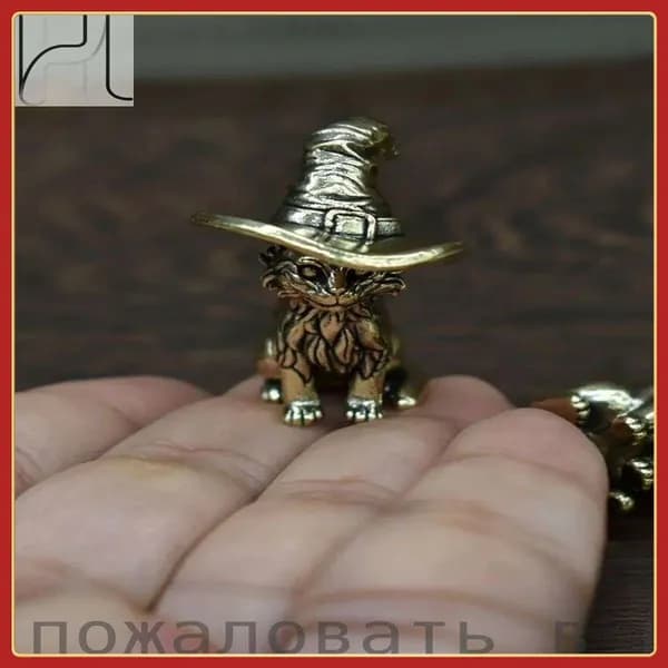 Магическая кошка латунная статуэтка, статуэтка животных, праздничный подарок