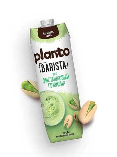 Растительное молоко PLANTO Фисташковый пломбир, 2 л (2 тетрапака)