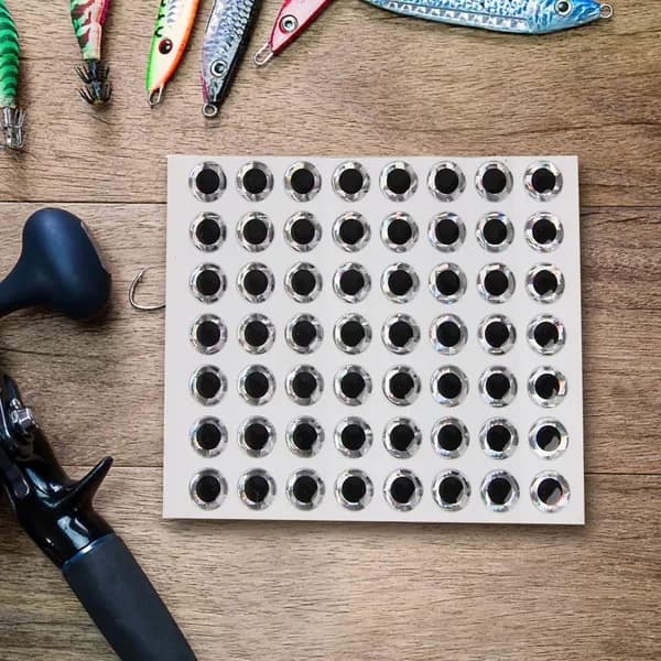 Имитация рыбьих глаз 3D из эпоксидной смолы, серебристые, 7 мм, 100 шт.