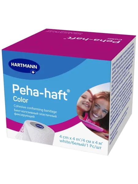 Бинт самофиксирующийся медицинский PEHA-HAFT белый: 4 см х 4 м