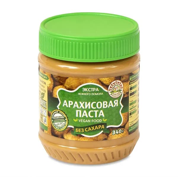 Паста арахисовая без сахара экстра, Азбука Продуктов , 340 г, Китай