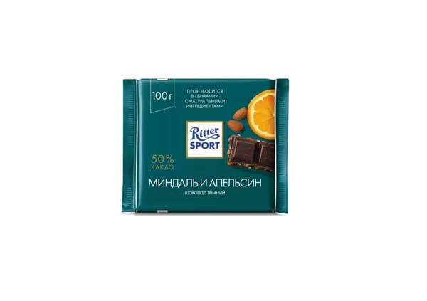 Ritter Sport Шоколад Темный с Миндалем и Апельсином, 100 гр