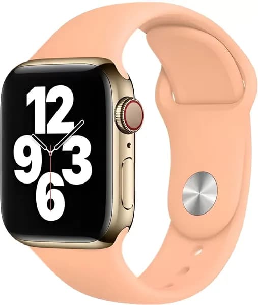 Силиконовый ремешок для часов Apple Watch 38/40/41 мм / Ремешок для часов эпл вотч 38/40/41 мм грейфрутовый (№63), размер S