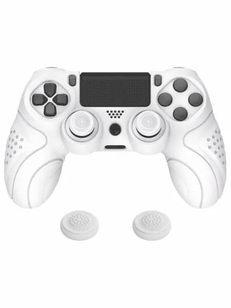 Силиконовый чехол для геймпада PS4 Slim Pro, белый, противоскользящий