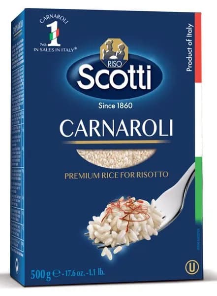 Рис Riso Scotti Carnaroli шлифованный длиннозерный (вак.уп., картон) 500г
