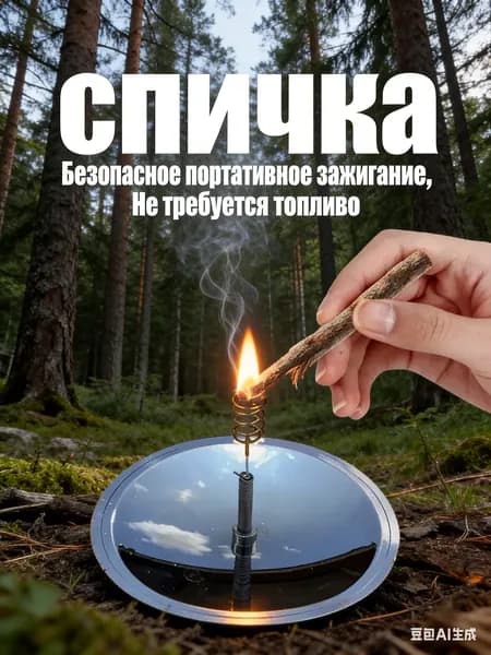 Складной солнечный зажигатель, экологичный способ получения огня, не нуждается в газе или бензине, удобен для переноски в рюкзаке
