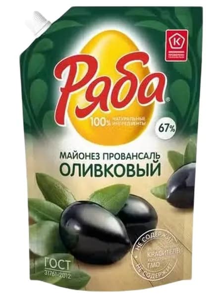 Майонез Ряба Оливковый 67% 630 г