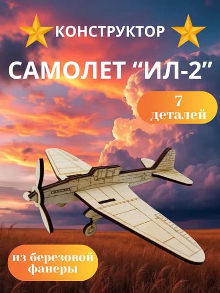 Сборная деревянная модель самолета ИЛ-2