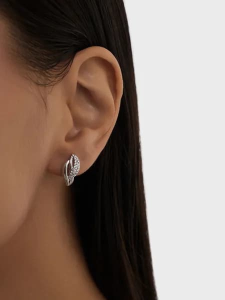 Серьги серебряные 925 женские с камнями фианитами