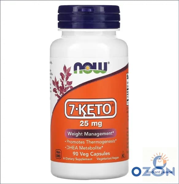 7-КЕТО (ДГЭА метаболит) NOW Foods 7-KETO 25 мг (DHEA metabolit), 90 растительных капсул