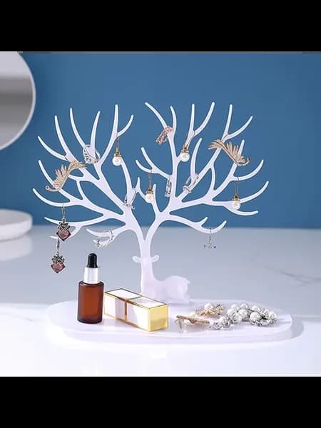 Подставка для украшений "Олень", белая Белый, White