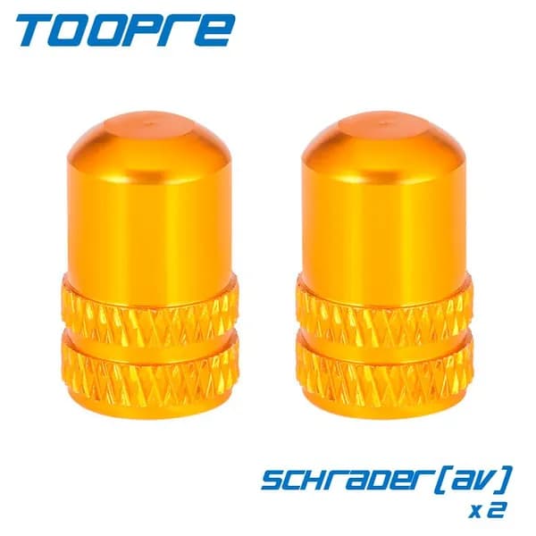 Колпачки на ниппель Schrader(AV), TOOPRE, золотой цвет, 2 шт