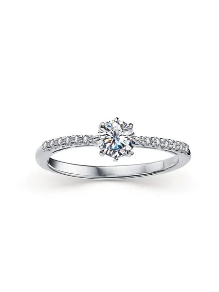 Кольцо "Diamond", серебро 925 проба, фианит, женское-Калина Золотая/Калина Gold