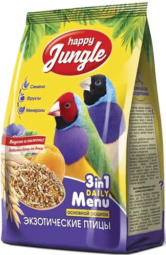 Happy Jungle Корм для экзотических птиц, 500 гр/