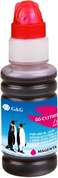 Чернила для печати G&G GG-C13T00S34A 103M пурпурный 70мл для Epson L1110, L3151, L3100, L3101, L3110, L3150