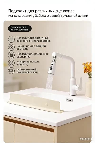 Удерживающая пластина для раковины позволяет больше не беспокоиться о намокании столешницы.