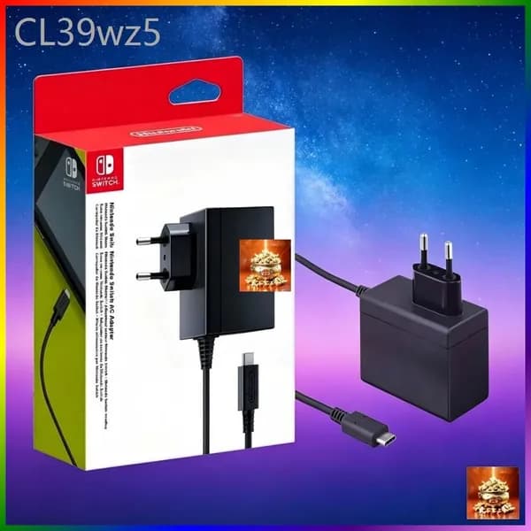 Блок питания Nintendo Switch, быстрая зарядка мощностью 39 Вт, разъём европейского стиля, подходит для Switch OLED/Lite, док для питания телевизора