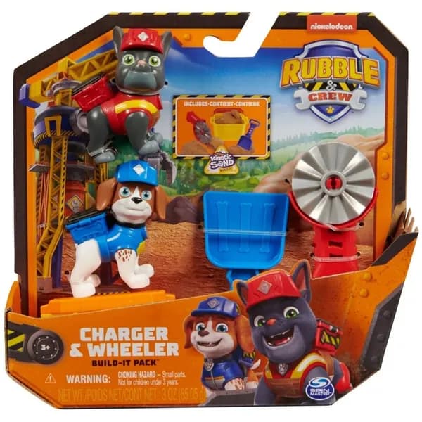 Пси Патруль - фигурки собачек 2-PACK Rubble & Crew + кинетический песок 20141514