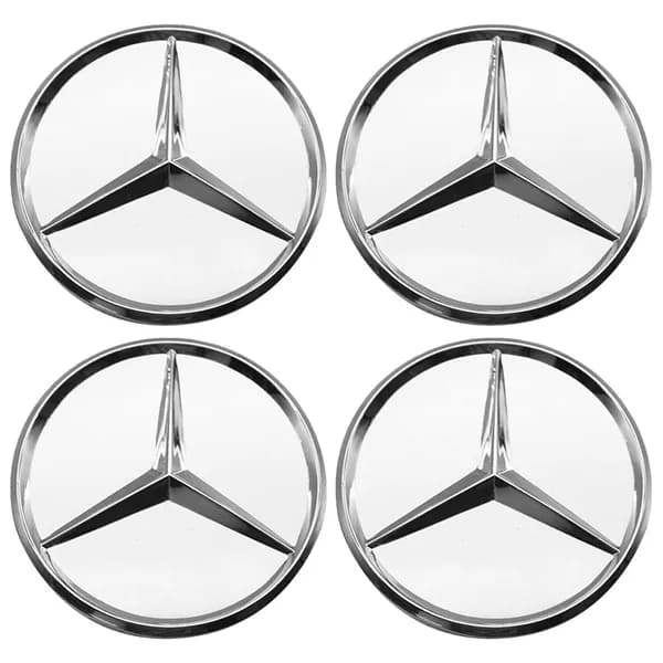 Колпачки для центра диска колёс Mercedes-Benz, диаметр 75 мм, хромированные серебристые, из ABS