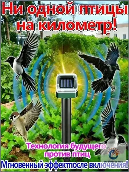 Ультразвуковой отпугиватель голубей,Предназначено для защиты от насекомых на открытом воздухе, 1 шт.