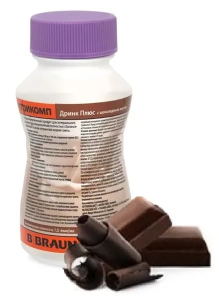 Нутрикомп Дринк Плюс B.Braun, со шоколадным вкусом, 1штх 200мл.