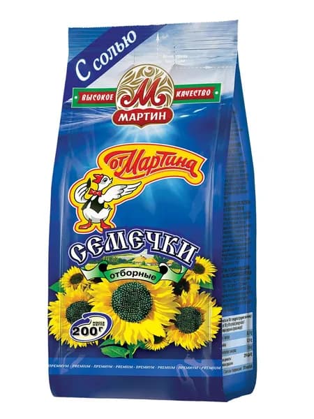 Семечки От Мартина подсолнечника отборные с солью, жареные, неочищенные, 200 г