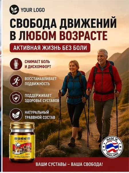 Тайский бальзам Сороконожка от боли в суставах и косточки на ноге, 55 г