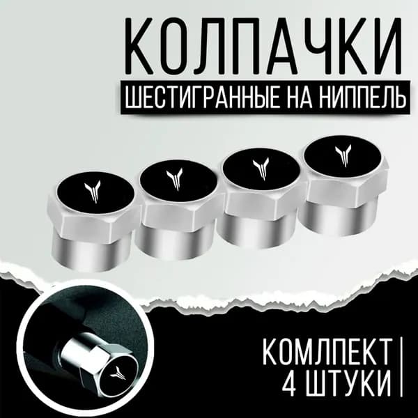 Колпачки на ниппель VOYAH, Silver 4 шт. Подарочная упаковка