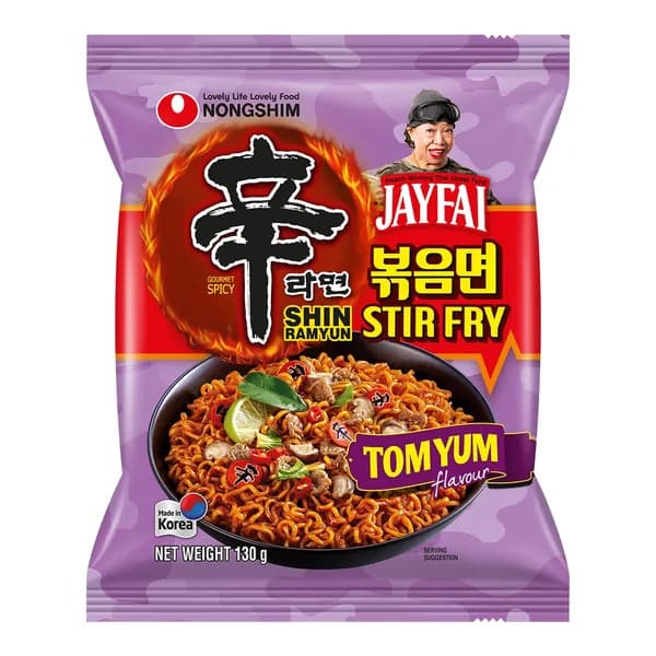 Шин Рамен жареная со вкусом Том Ям стир-фрай 130 г. Корея, Nongshim Лапша Быстрого приготовления