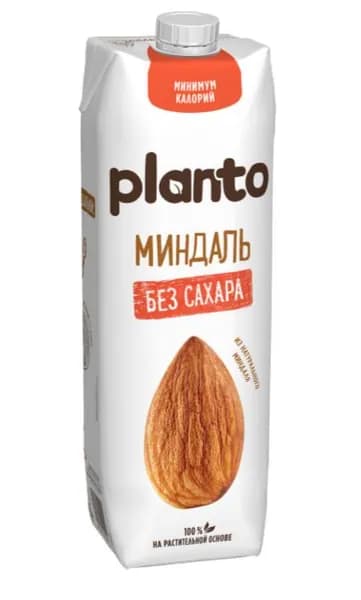 Напиток растительный миндальный Planto без сахара 1.2%, 1л