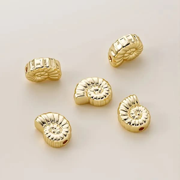 бусины для рукоделия, цвет золота 14k , 2шт.