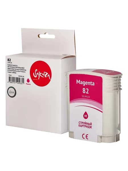 Картридж 82 для HP DesignJet 500, 510, 800, 500ps C4912A Sakura пурпурный