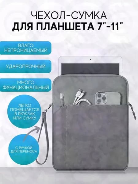 Чехол для планшета, сумка для iPad 11 дюймов, темно-серый