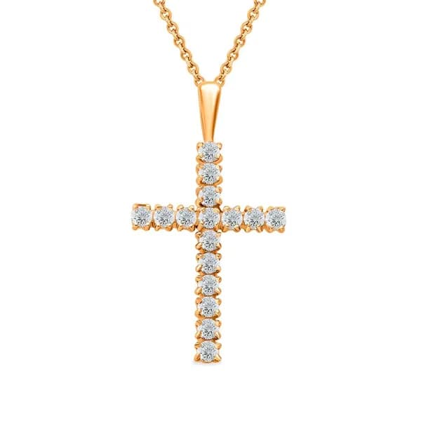 Подвеска на шею с фианитами из красного золота 375 пробы 585GOLD