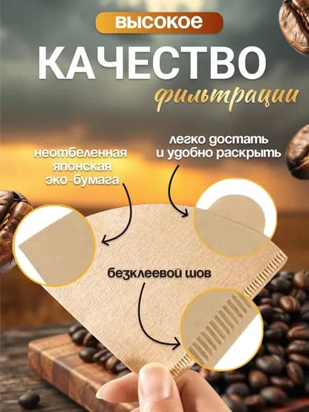 HereMAC Фильтр для кофе неотбеленные №2, 100 шт