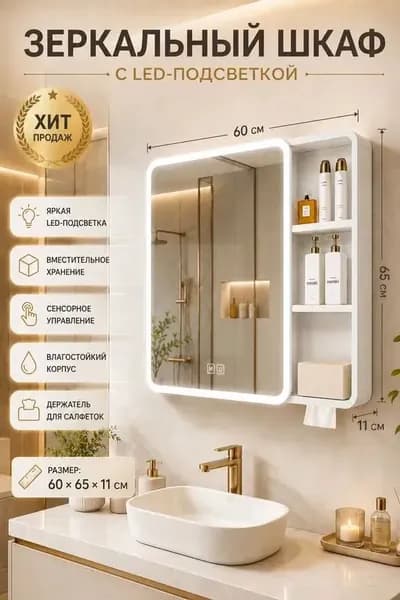 Тумба для ванной,, 60х11х65.01 см