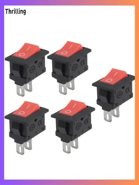 M15 шт. Вкл-выкл KCD11 2Pin 2P черный красный лодка автомобильный кулисный переключатель 3A 250 В 6A 125 кнопка переменного тока KCD1-11 10X15 KCD117