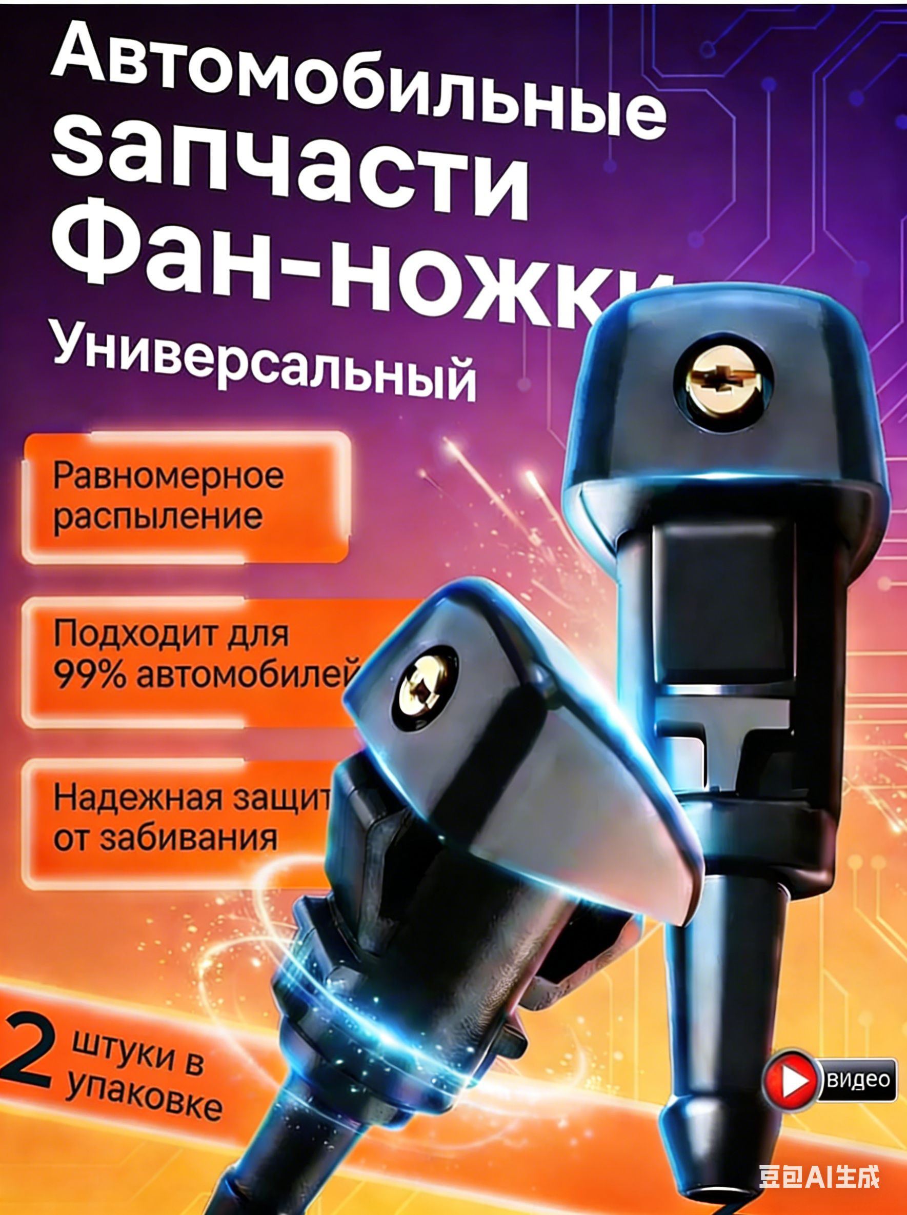 TechnoWay Форсунка омывателя, арт. 6, 2 шт.