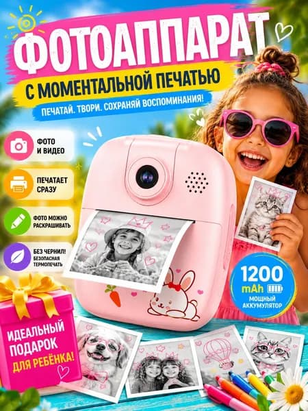Фотоаппарат детский с мгновенной печатью